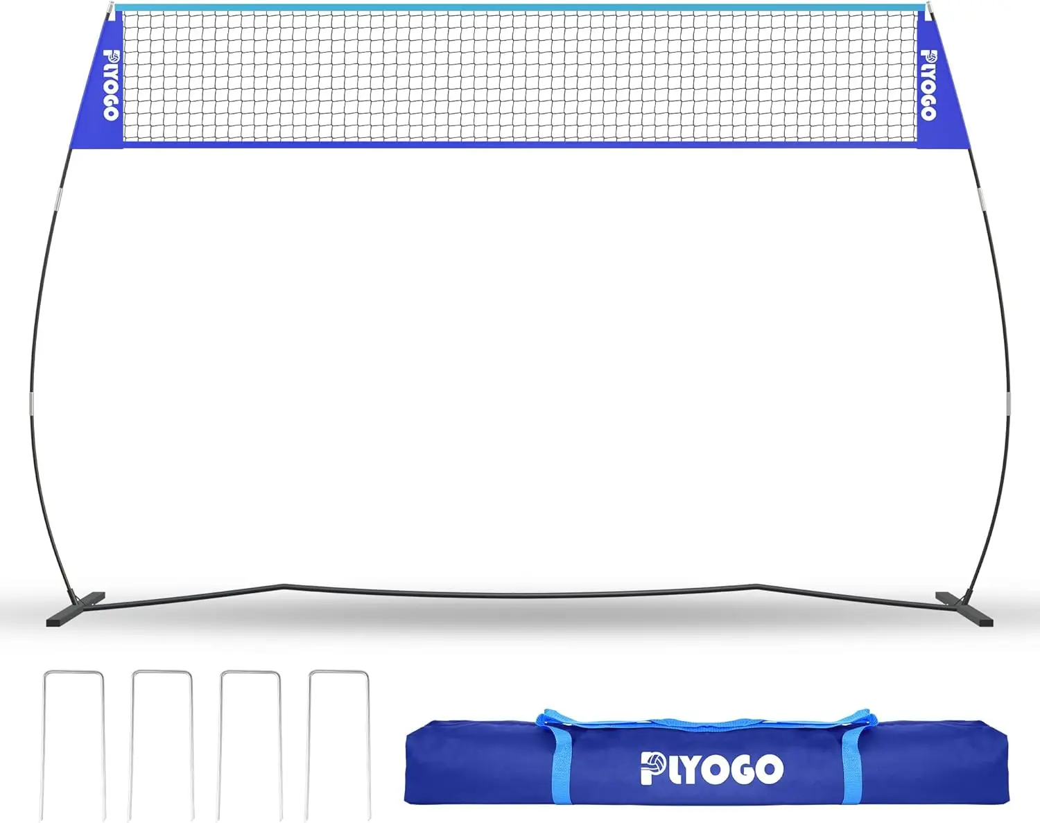 

14FT Freestanding Volleyball Net, Adjustable Height for Backyard and Indoor Use with Portable Carry Bag