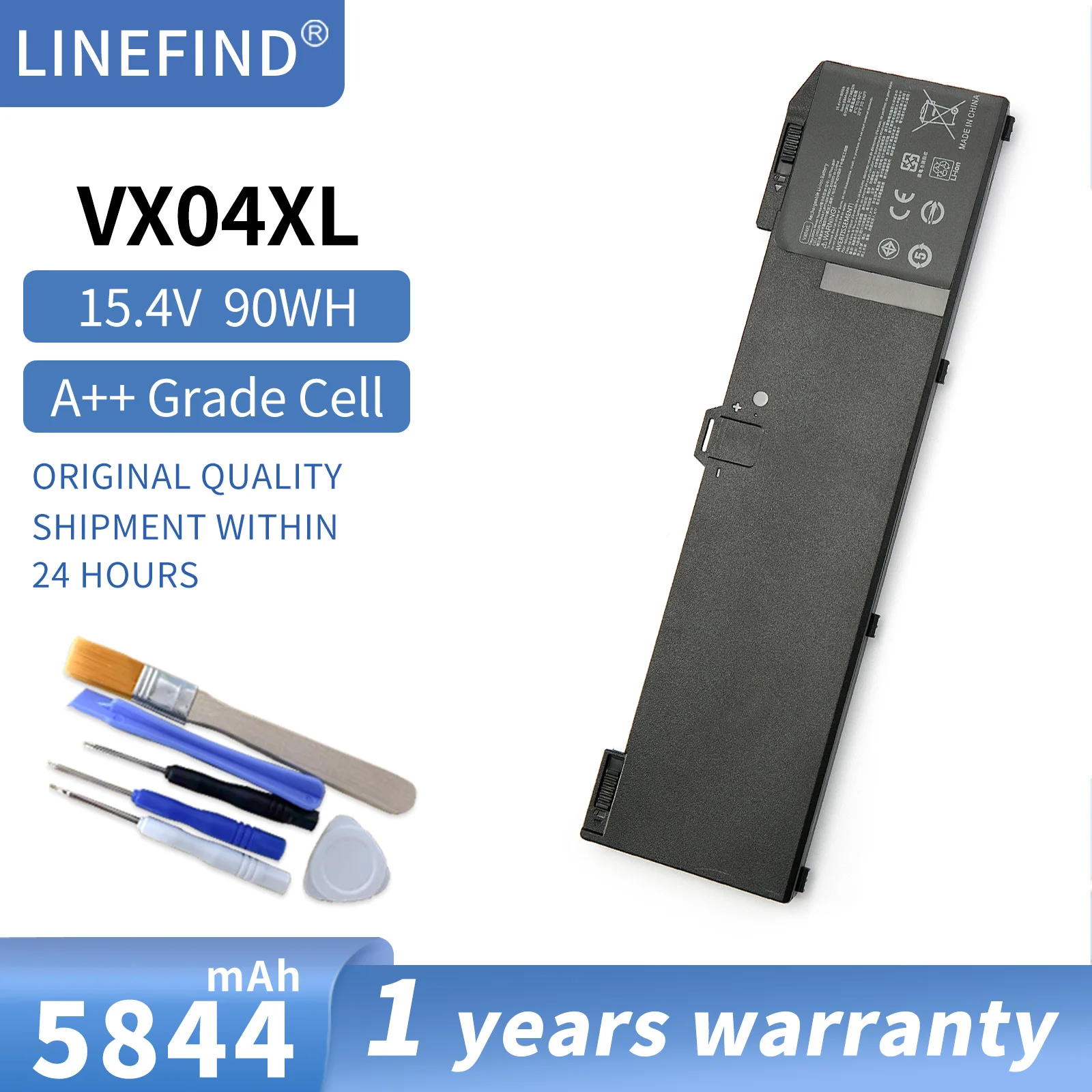 

15.4V 90Wh Original Laptop Battery VX04XL For HP Zbook 15 G5 G6 Notebook HSTNN-IB8F HSN-Q13C L06302-1C1 L05766-855 8 Cell