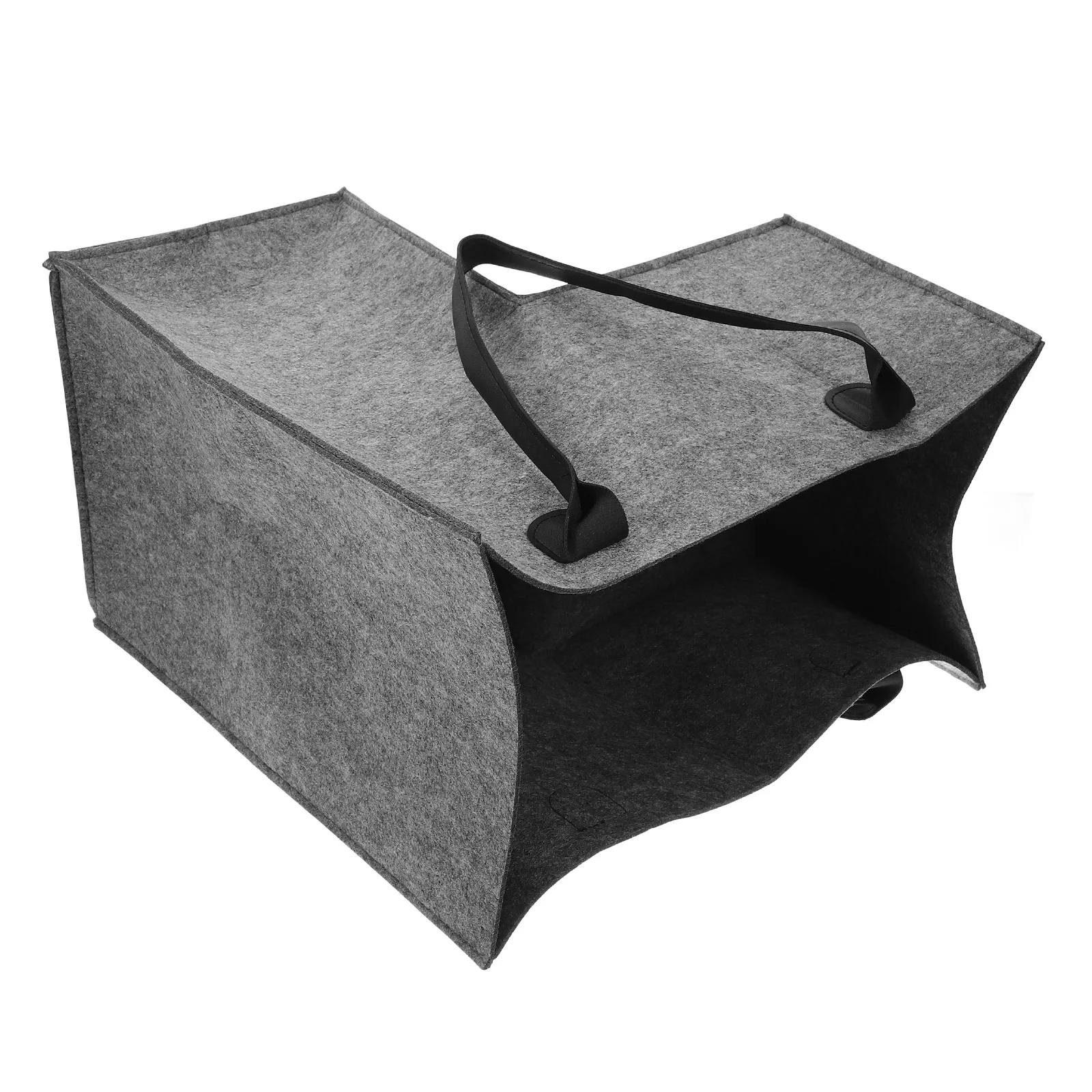 

Felt Storage Basket Dark Grey L-shaped Stairs Laundry Hamper Toys Clothes Towels Holiday Decorations Large Capacity Household
