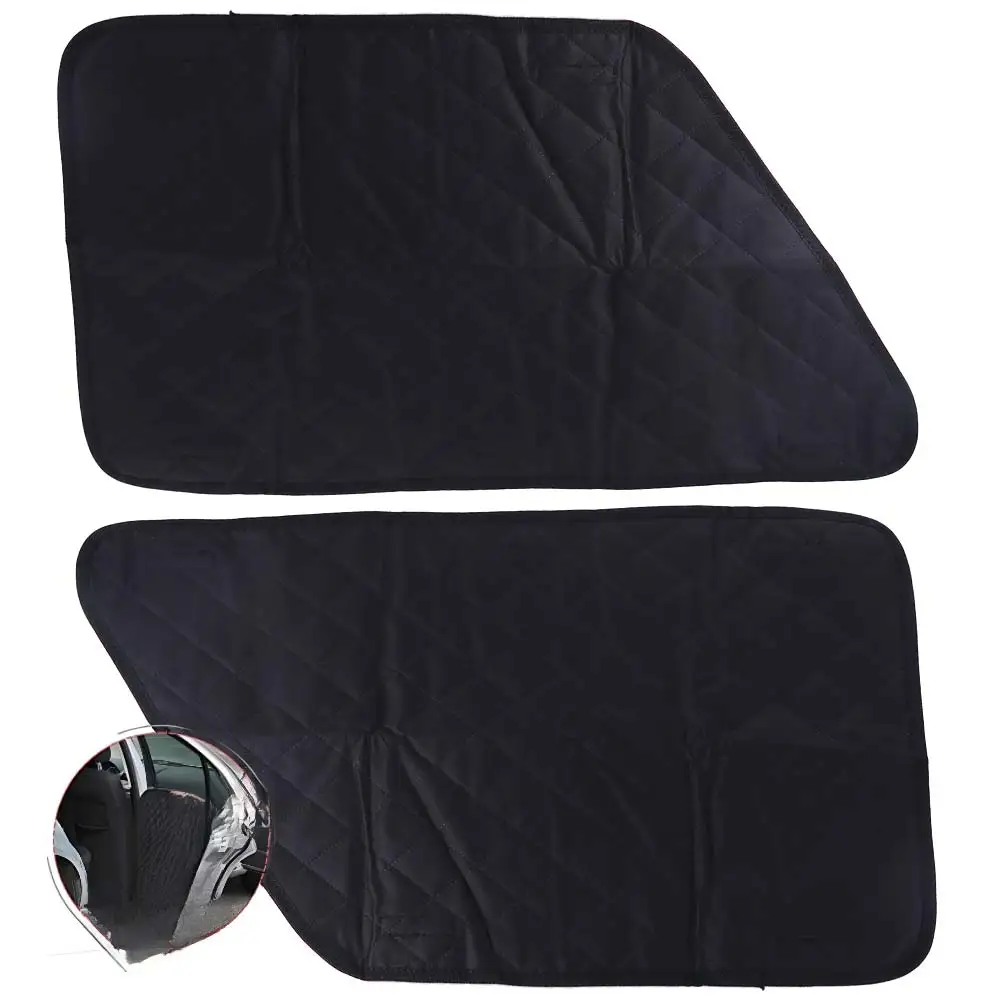 2Pcs Waterproof Dog Car Door Protector Anti Scratch Oxford Vehicle Door Covers Guard Black Non-Slip Rear Seat Pet Door Stop