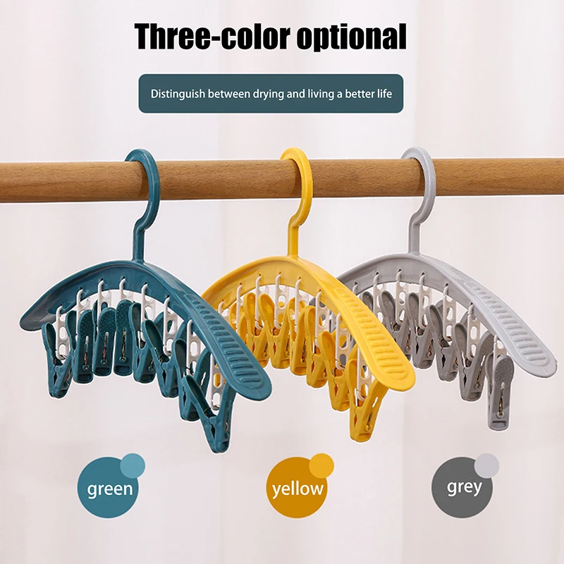 Haushalt Multifunktionale Spurlose Kleiderbügel Winddicht Kunststoff Verdickt Trocknen Unterwäsche Socke Clip Kleiderbügel