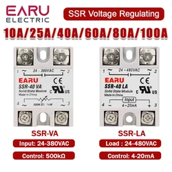 SSR-25VA SSR-40VA SSR-25LA SSR-40LA Single Phase AC Solid State Relay 10/25/40/60/80/100A Voltage Regulating Current Regulator