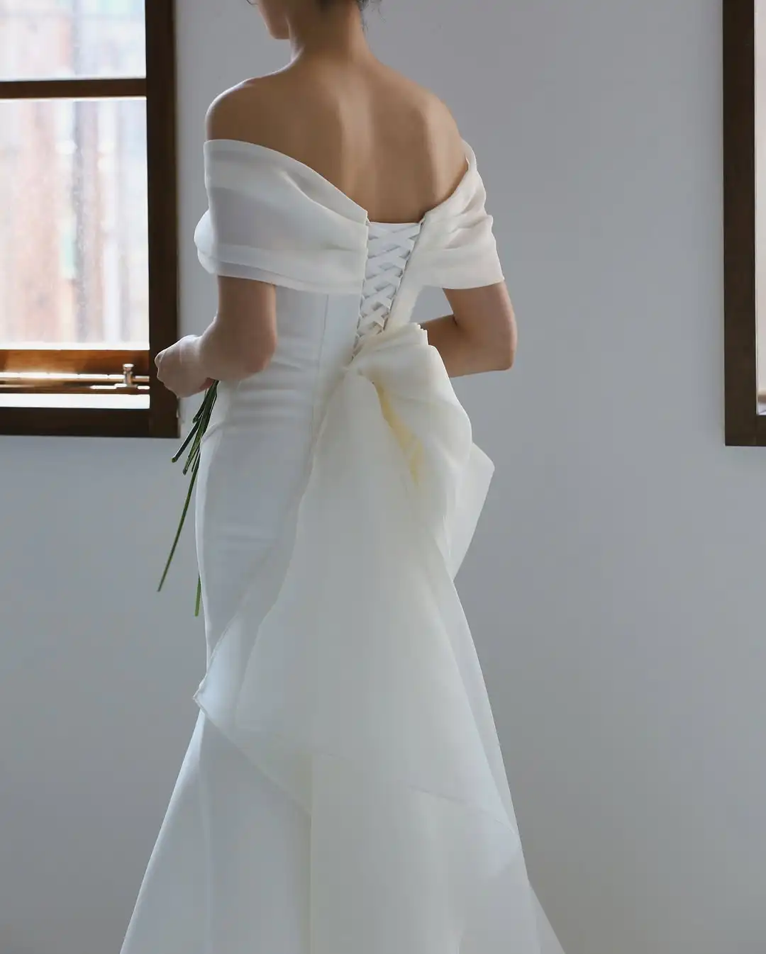 Sondr Mermaid Korean Wedding Dresses Off the Shoulder Silk Organza Bridal Gown Elegant Corset Wedding Party Dresses 2025