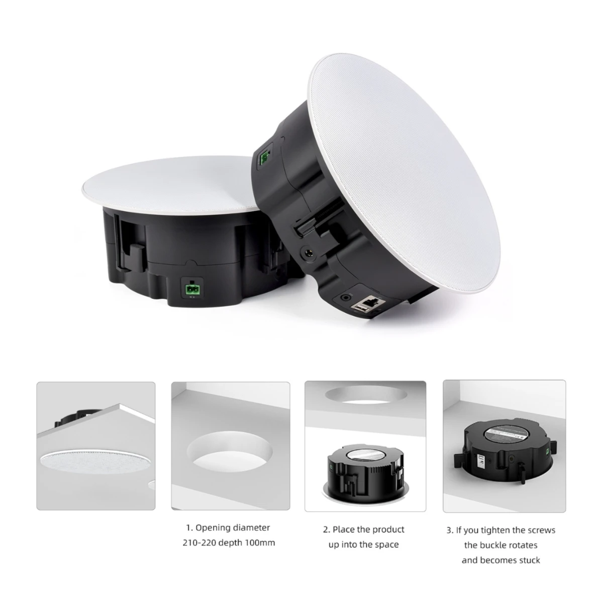 

60Wx2 Stereo WiFi Ceiling Speaker 1 Master 1 Slave DLNA Multi-room Audio For Home Living Room Hotel