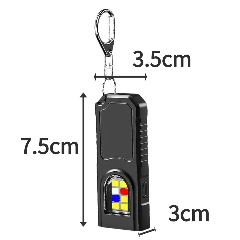 New Multifunctional COB LED Keychain Flashlight Rechargeable Hanging Work Light Fit For Outdoor Or Indoor Night Work Use