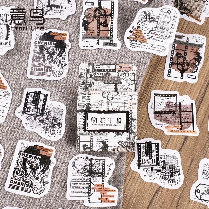 

Набор из 46 винтажных самоклеящихся наклеек-бабочек для декоративной отделки скрапбуков и альбомов