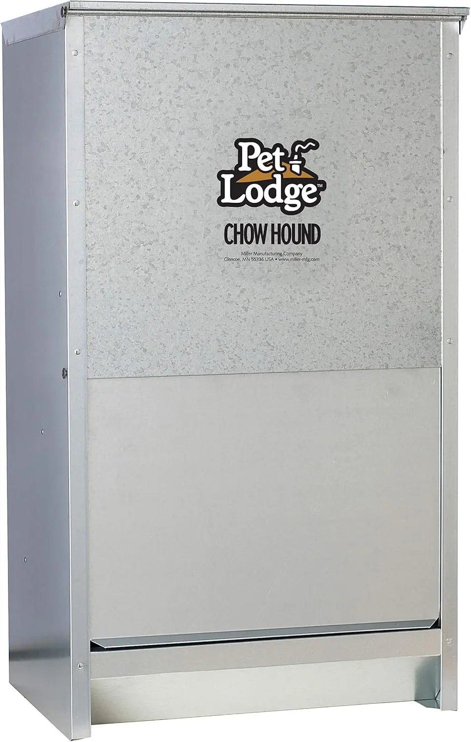 Automatic Dog Feeder,Chow Hound Outdoor Pet Feeder, Tough Galvanized Steel, Made in USA, 50 Pound