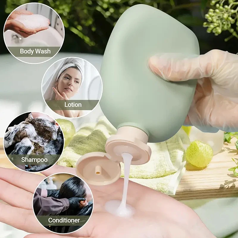 

2/4Pcs Empty 100ml Squeeze Bottles With Flip Cap Refillable Plastic Travel Refillable For Lotion Shampoo Conditioner