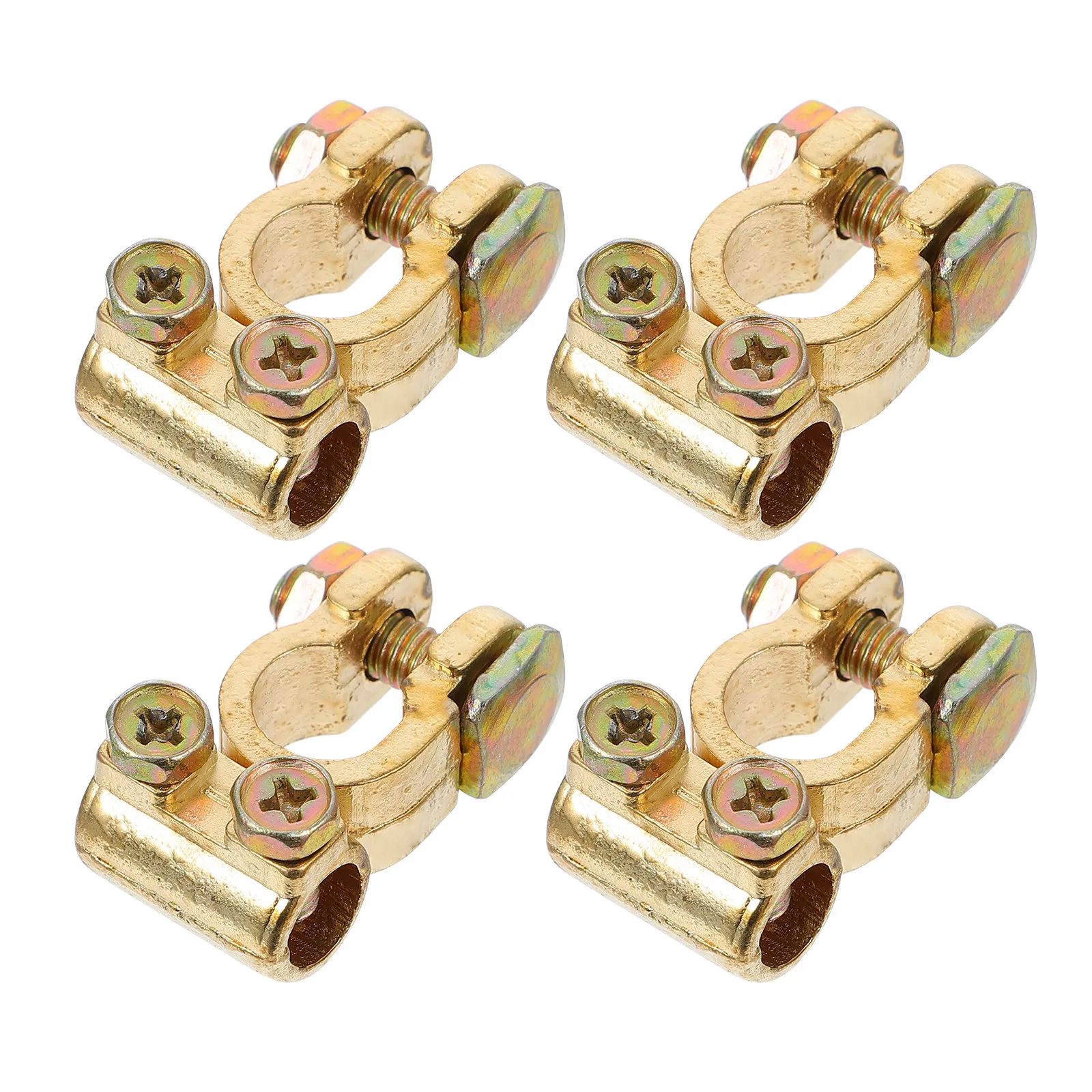 4Pcs Car Battery Connectors Heavy Duty Battery Clamps Cable Clamps for Positive Negative Terminal Connection Easy Fix