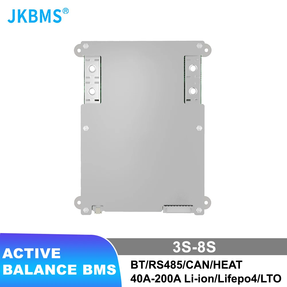 

JKBMS SMART BMS 8S BMS 4S 5S 6S 7S 8S 12V 24V BATTERY WITH 1A 2A ACTIVE BALANCE HEAT FUNCTION ON SALE 100A 200A 300A