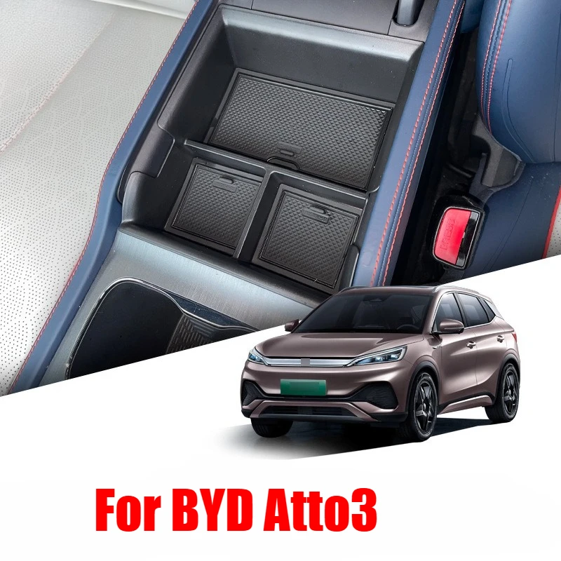 

Car Armrest Box Storage Tray for BYD Atto3 Atto 3 2022 2023 2024 Center Console Organizer Container Holder Inner Accessories