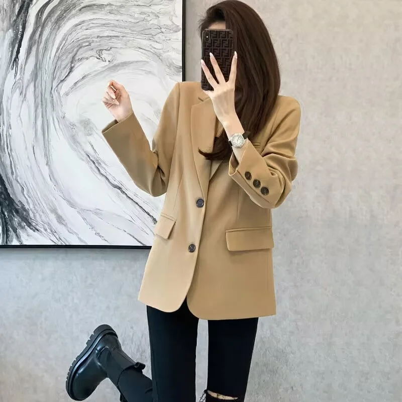 

Spring Autumn 2025 Women's Casual Style Small Suit Jacket Slimming Stylish Student Fashion Polyester Commute Style Ensemble