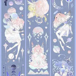 Journal Washi Pet Tape Shell Light Craft, Falling Planet Oktape