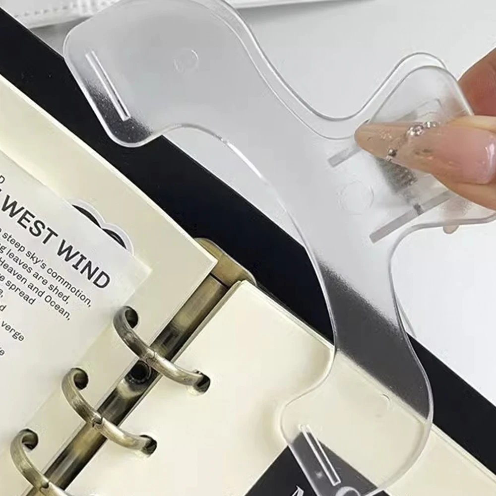1pc Clear PP Page Holder Clip Acrylic Book Clamp Fixed Note Stand Simple Practical Stationery School Office Students Gifts 12cm