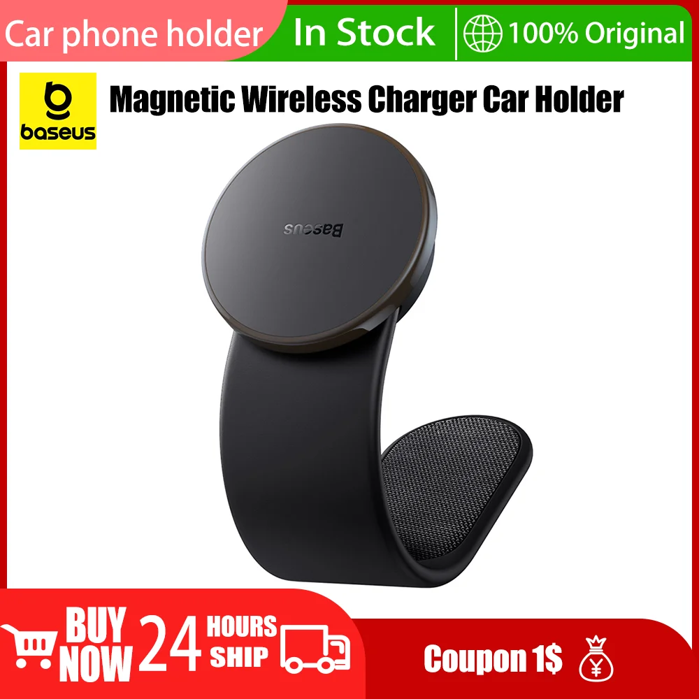 Baseus Supporto magnetico Supporto per telefono per auto Pieghevole 15W Caricatore per auto wireless magnetico Staffa per telefono per iPhone 12 13 14 15 Pro Max