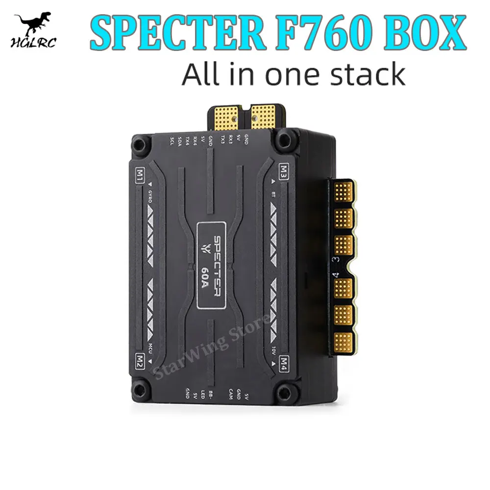 HGLRC SPECTER F760 BOX Integrated Stack F722 MINI V2 MPU6000 BL32 60A 3-6S ESC Flying Tower STM32F722 Processor for RC FPV Drone