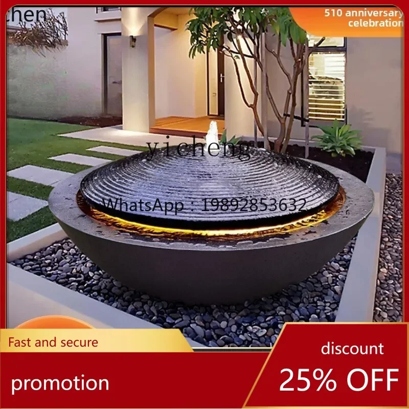 fountain water feature flowing water garden courtyard simple modern creative water bowl floor decoration ornament