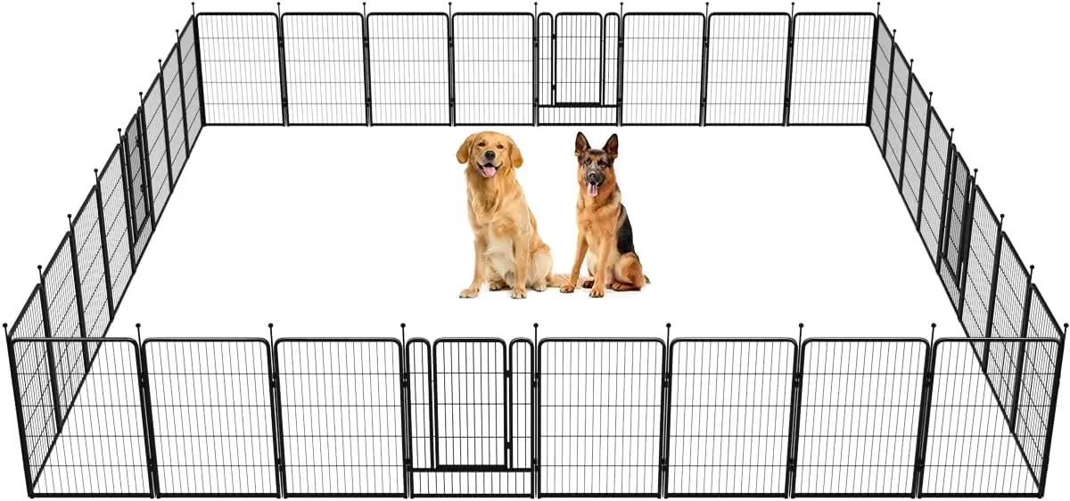 Rollick Dog Playpen for Yard, RV Camping│Patented, 40 inch 32 Panels