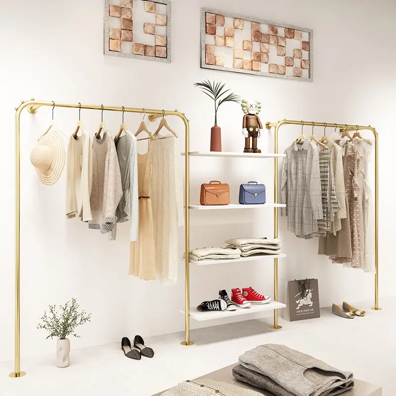 

Элитная витрина для магазина одежды, настенная вешалка, креативная стойка для демонстрации одежды, декор для магазина женской одежды