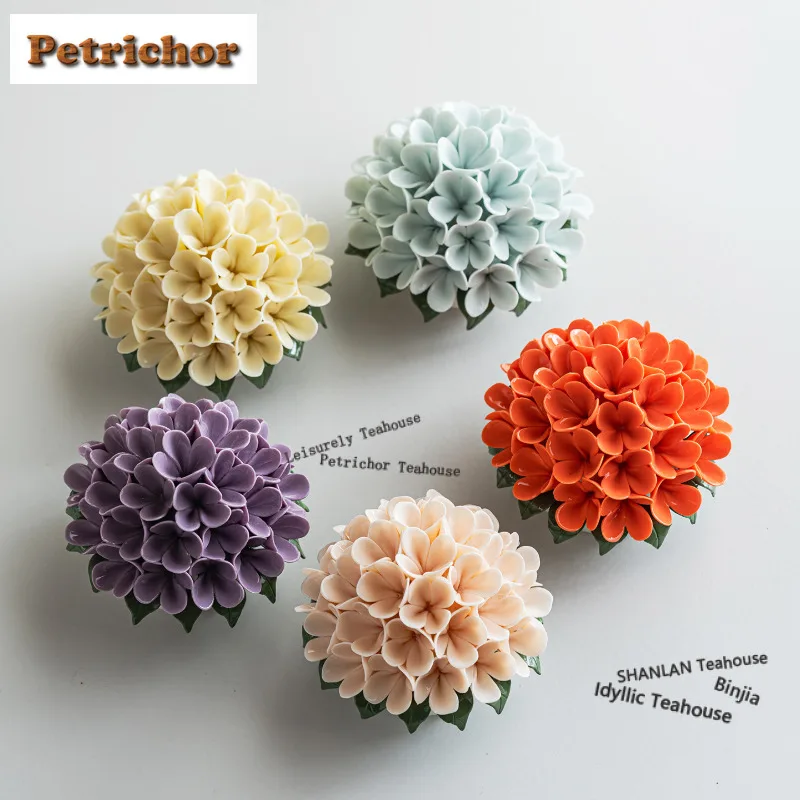 

Handmade Pinch Hydrangea Incense Holder Incense Smoke Waterfall Incense Burners Meditation Censer Tea Services Ornaments Craft