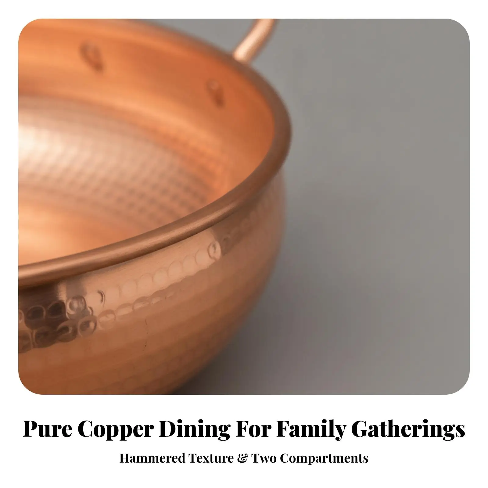 Hammered Copper Hotpot Cookware Uncoated Interior for Gas Stove Induction Cooktop Soup Pot Hot Pot Accessories for Family