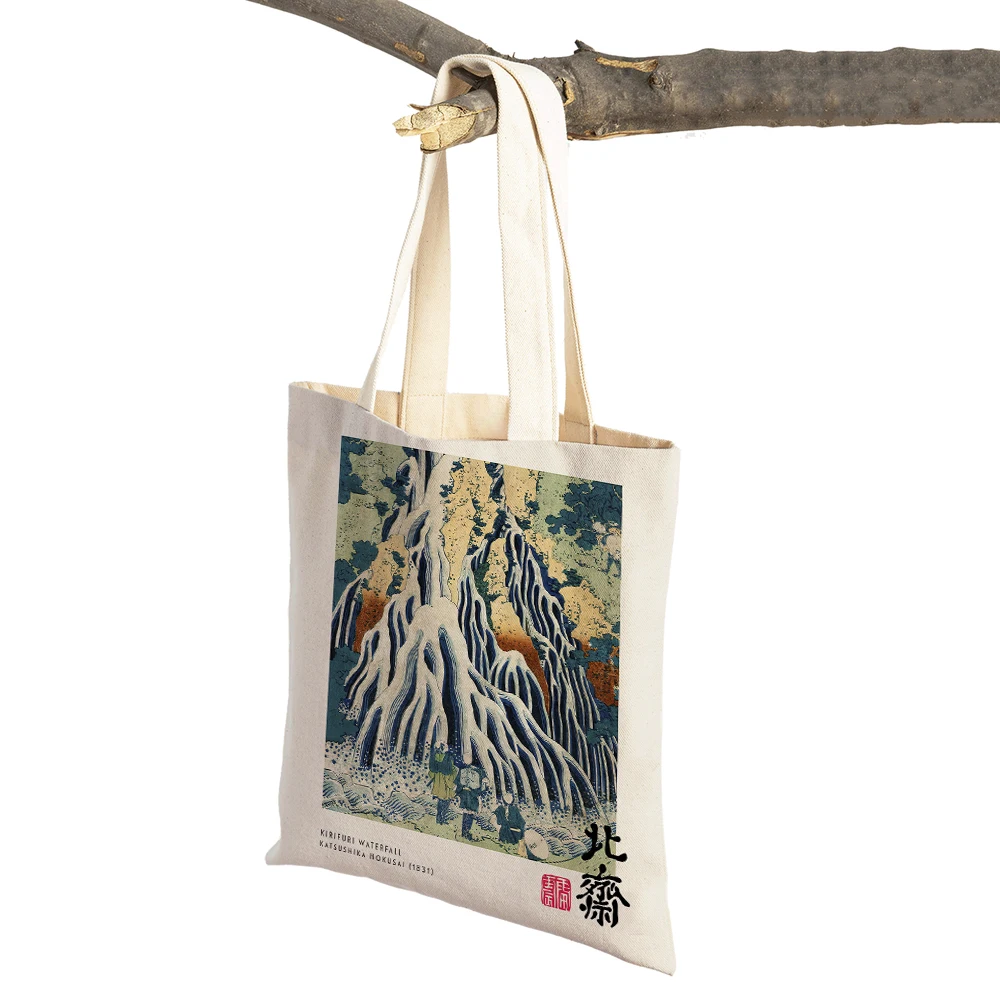 Hokusai Ohara Koson Japan Casual Shopper Bags Women Shopping Bag Double Print Abstract Lady Canvas Tote Flower Travel Handbag