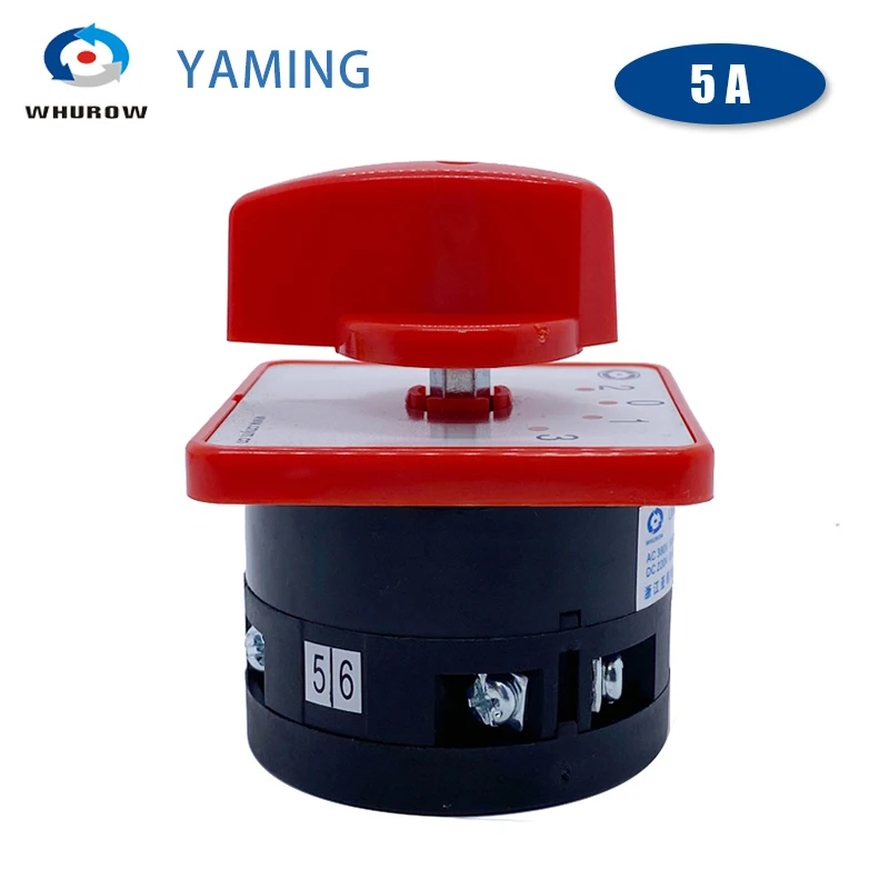 Yaming Electric LW6-1/C303 Panel Mount 5A 1 Pole 4 Position Control Motor Circuit Universal Changeover Rotary Cam Switch