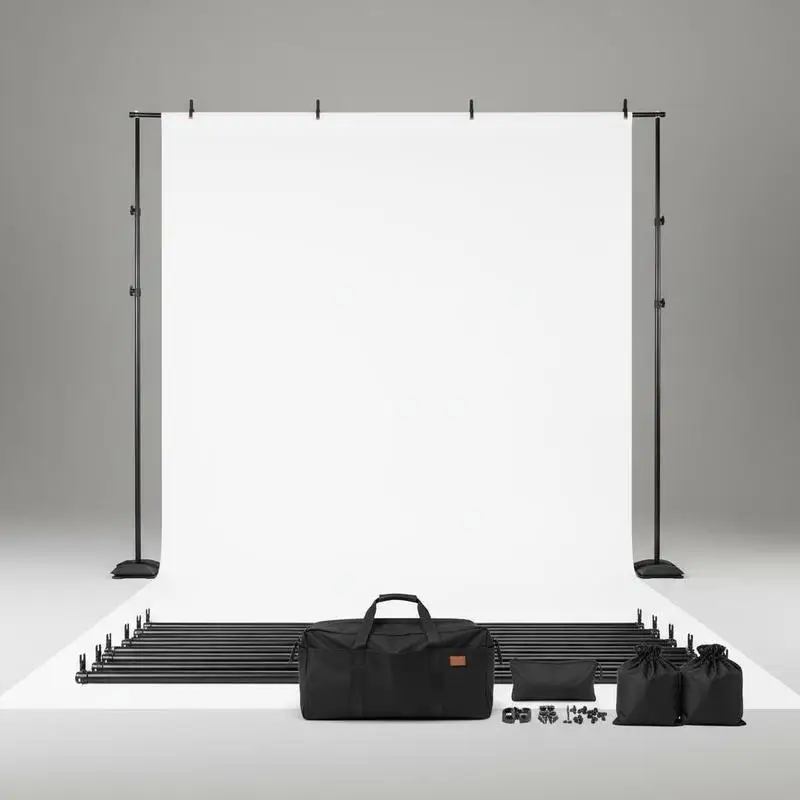 

Backdrop Stand, 8.5 x 10 ft Adjustable Photo Backdrop Stand Kit, Portable Background Backdrop Stand with 7 Crossbars, Heavy Duty Projector Screen Stand, for Wedding, Photo Video Studio & Party