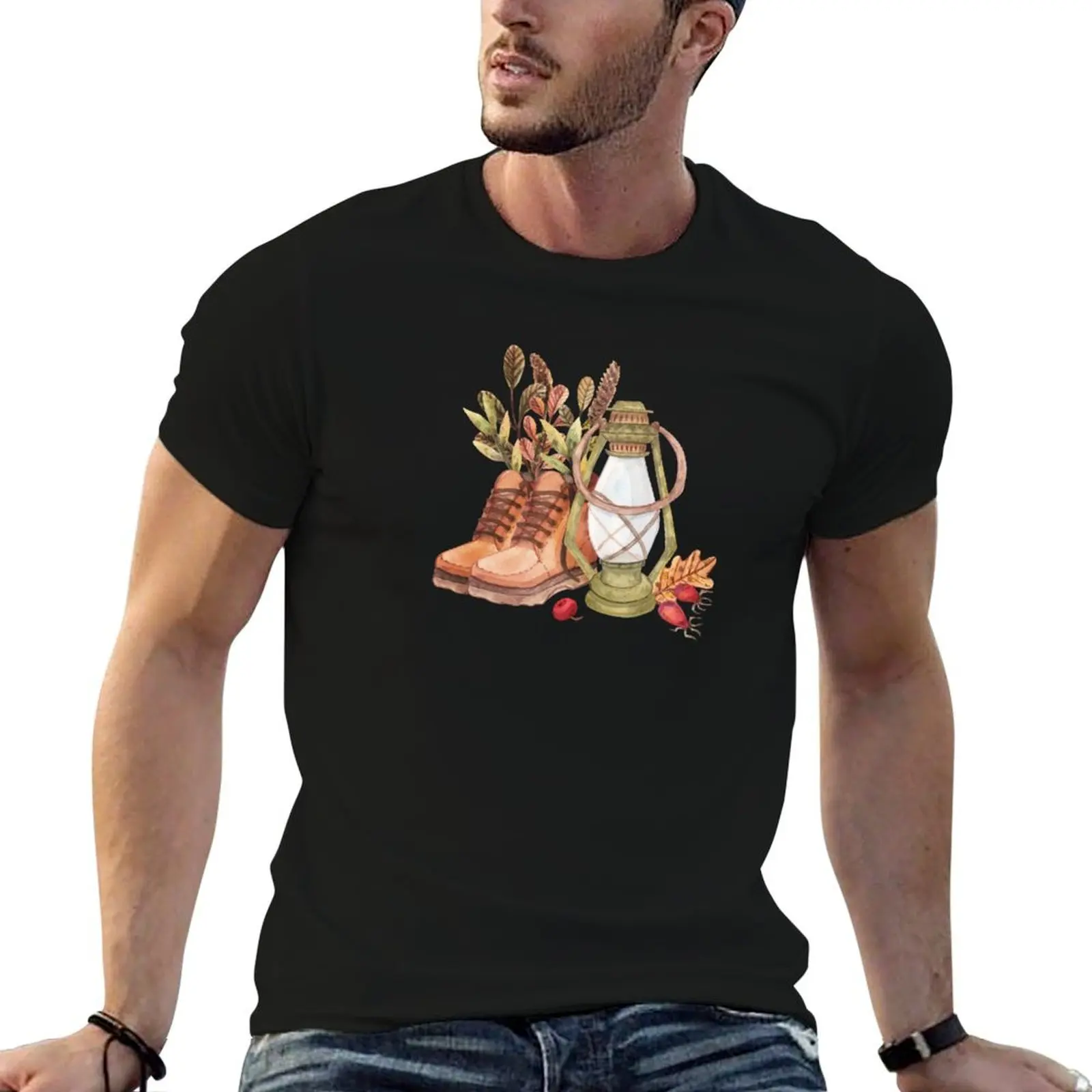 

t t for shirts casual Mood. shirts T-Shirt funny print. Autumn for man man men Hand-drawn cotton atmospheric