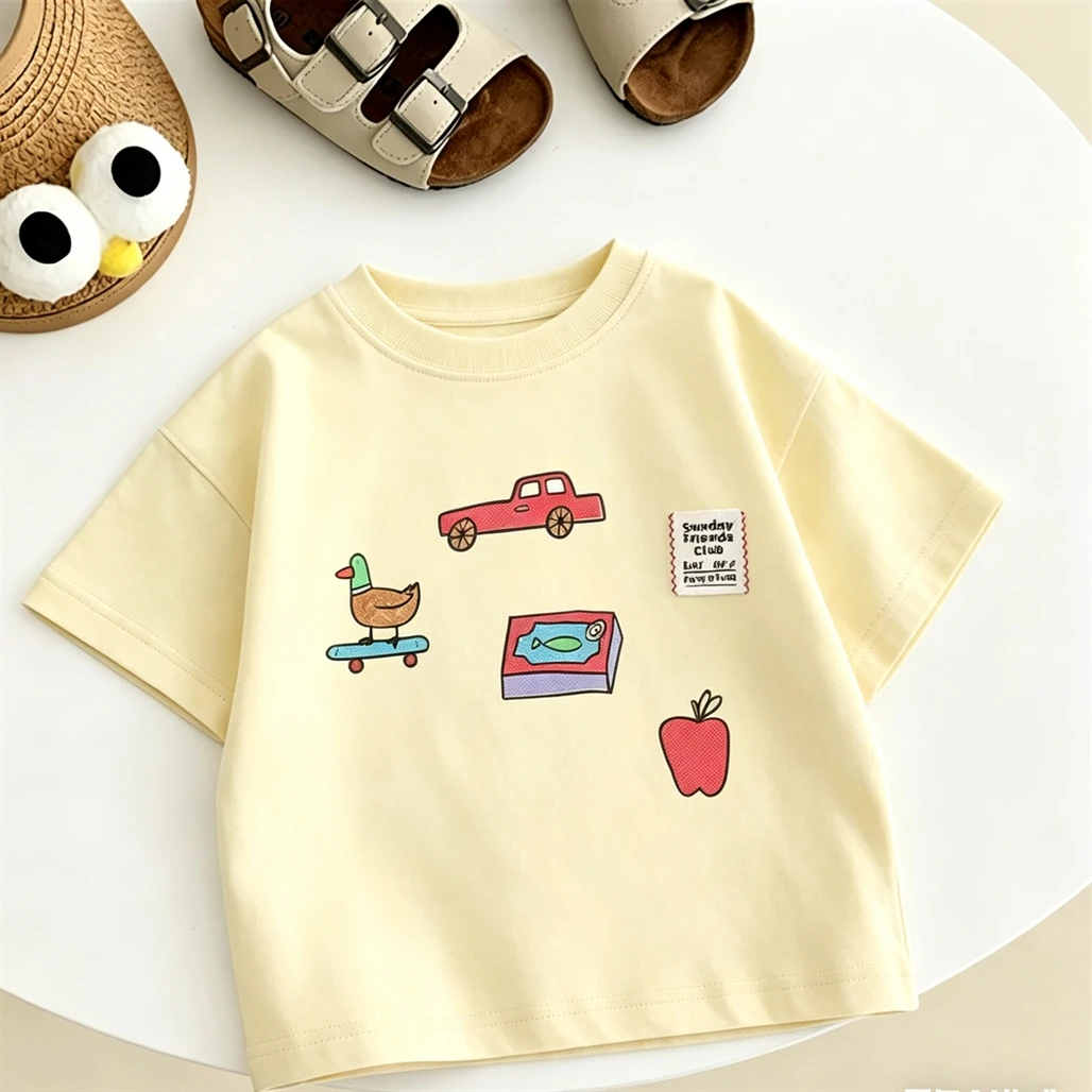 Letter TShirt For Boys And Girls New Design Summer Clothing Short-sleeved Tops Kids Fashion Children Cartoon Printed T-shirt