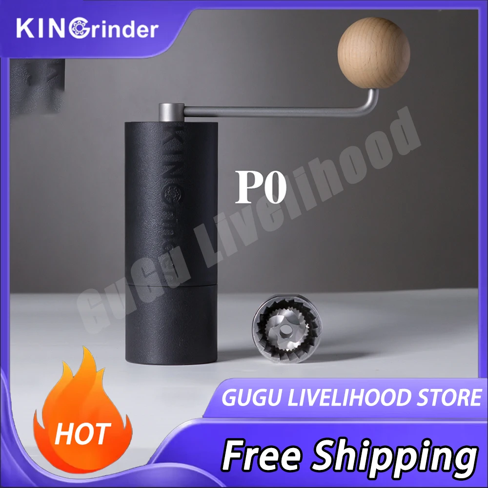 KinGrinder P0 Coffee Bean Hand Grinder Italian Coffee Precision Hand Mill Portable Outdoor Home Grind Machine Mill Grinder Gifts