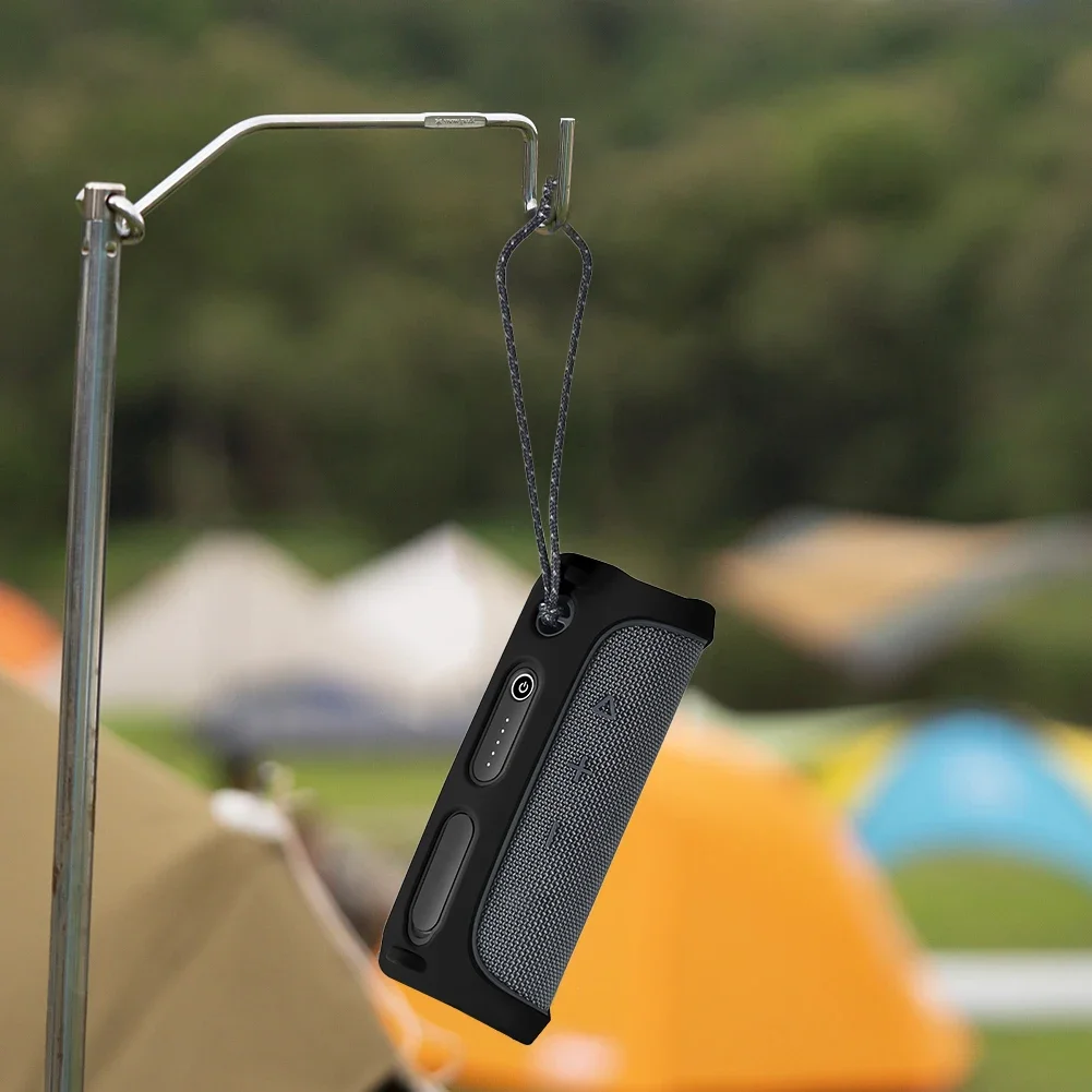 Soft Speaker Sleeve with Shoulder Strap and Carabiner Speaker Protective Cover Speaker Anti-fall Shell for JBL FLIP ESSENTIAL 2