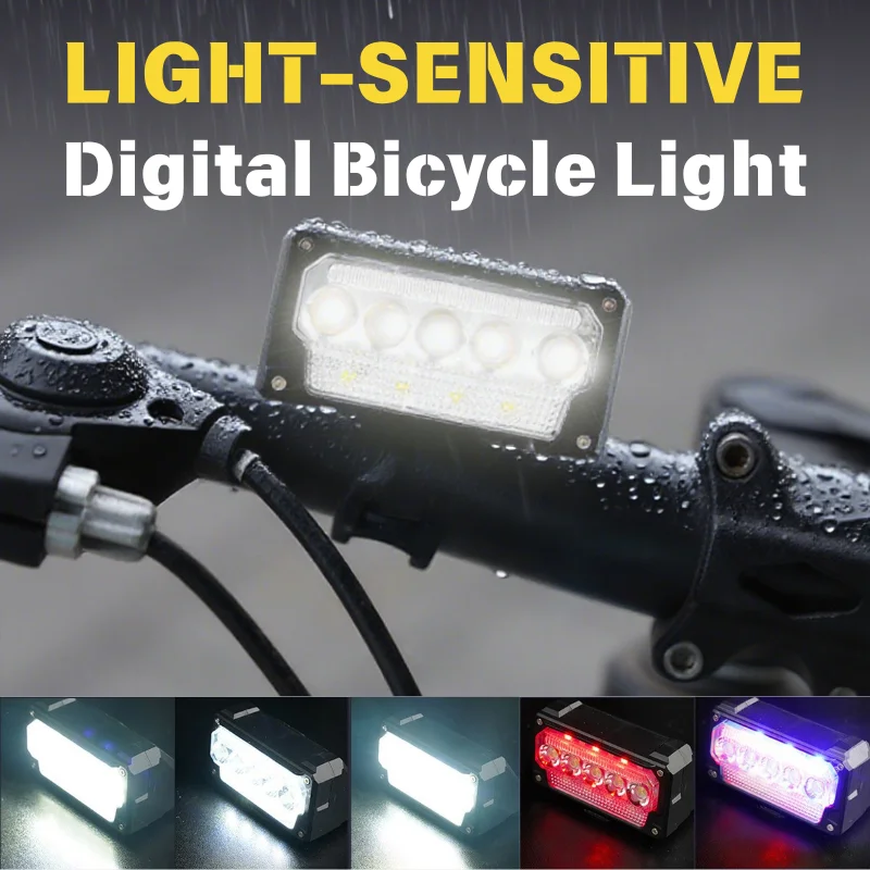 Ultra-Bright Bicycle Front Light Smart Light Sensing MTB Road Bike Headlight Portable Type-C Recharging Night Cycling Safty Lamp