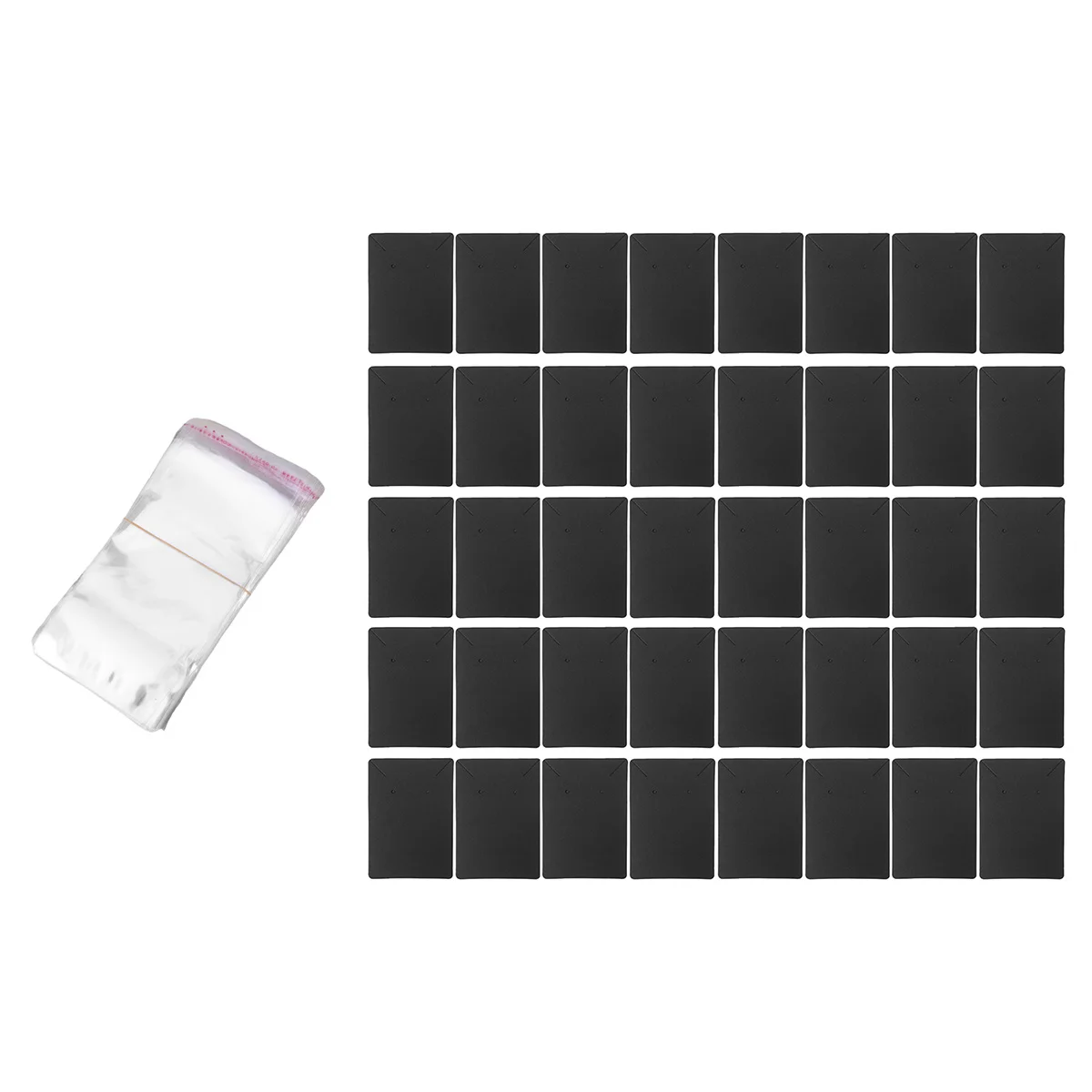 

50pc Earring Display Cards Paper Jewelry Holder With 100 Opp Bags For Studs Necklace Storage Flat Easy Carry Gift Packaging