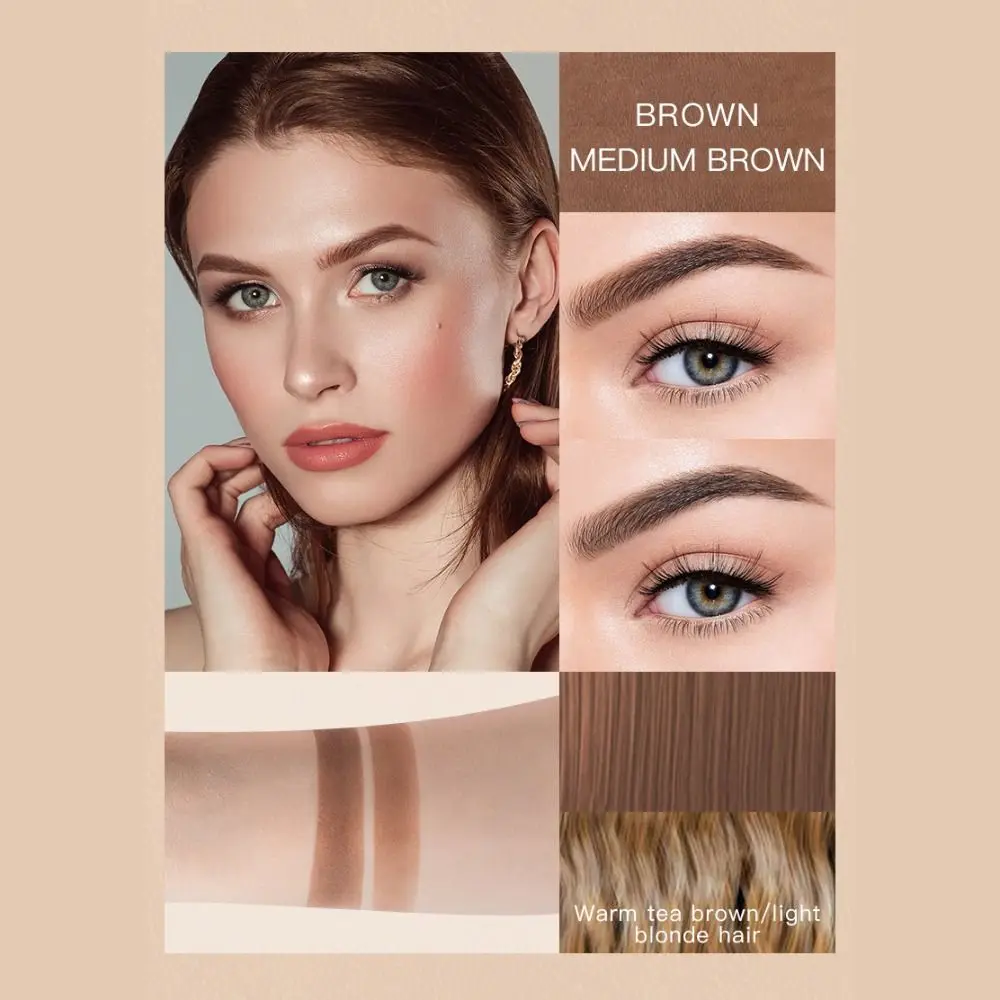 Eyebrow Razor One Step Brow Stamp Face Razor Brush Double Head Eyebrow Cream Waterproof Beauty Repair Hairline Trimming Tool