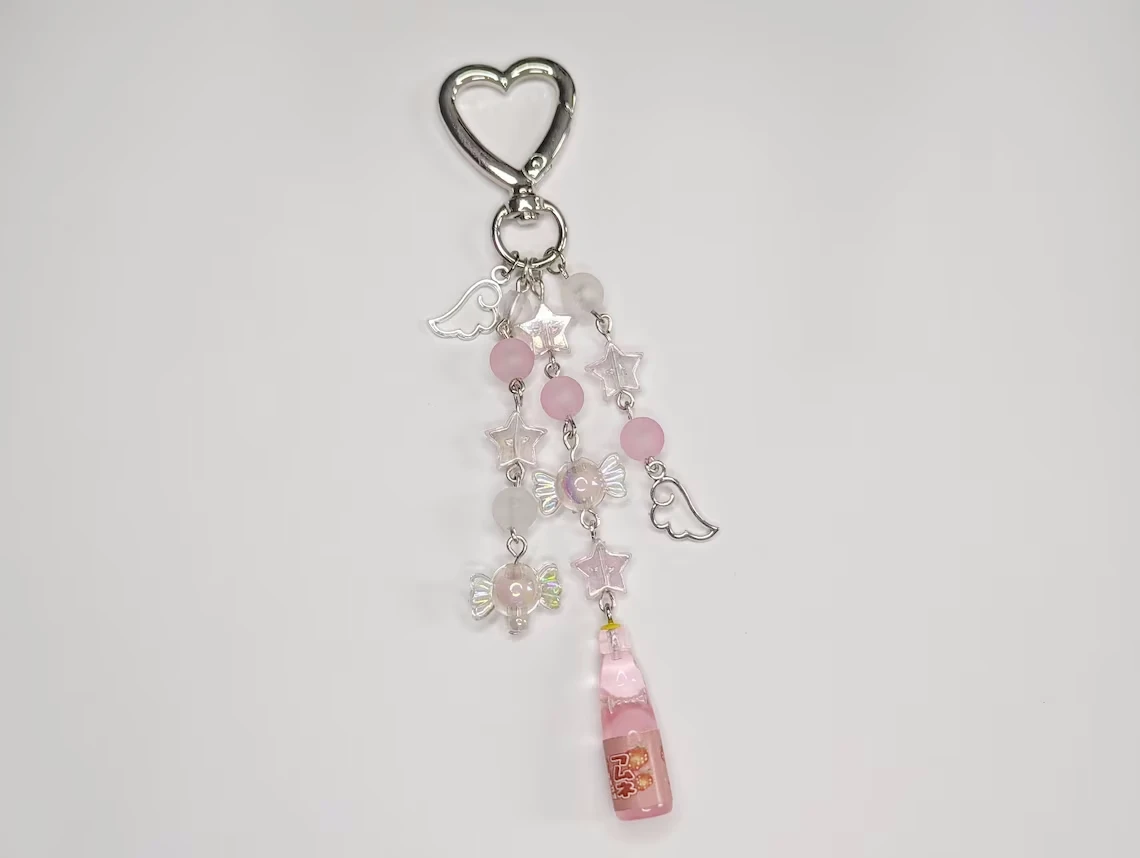 Pastel Kawaii Drink Bag Charms - Keychain - {Bearies} (pastel goth, grunge, y2k, fairycore, kawaii)