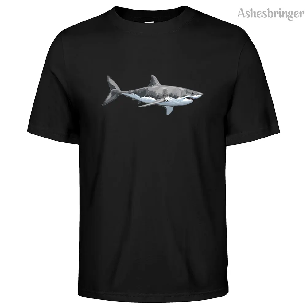 

The Great White Shark Graphic Printed T-Shirt Summer Loose Casual Street Style Tops for Men and Women