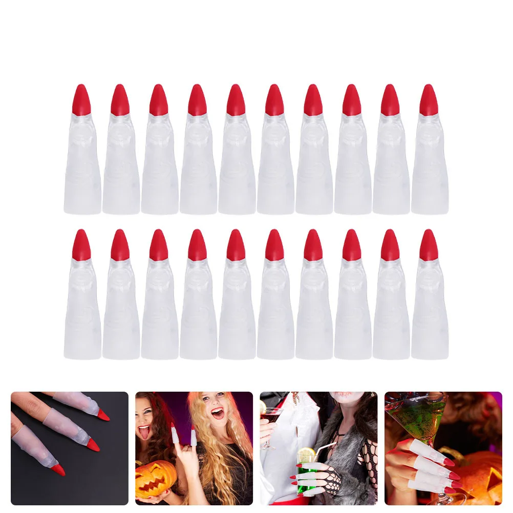 

50 шт., чехлы на пальцы для ногтей на Хэллоуин, страшные накладные пальцы ведьмы для ролевых игр, костюм для вечеринки, маскарада, зомби, реквизит