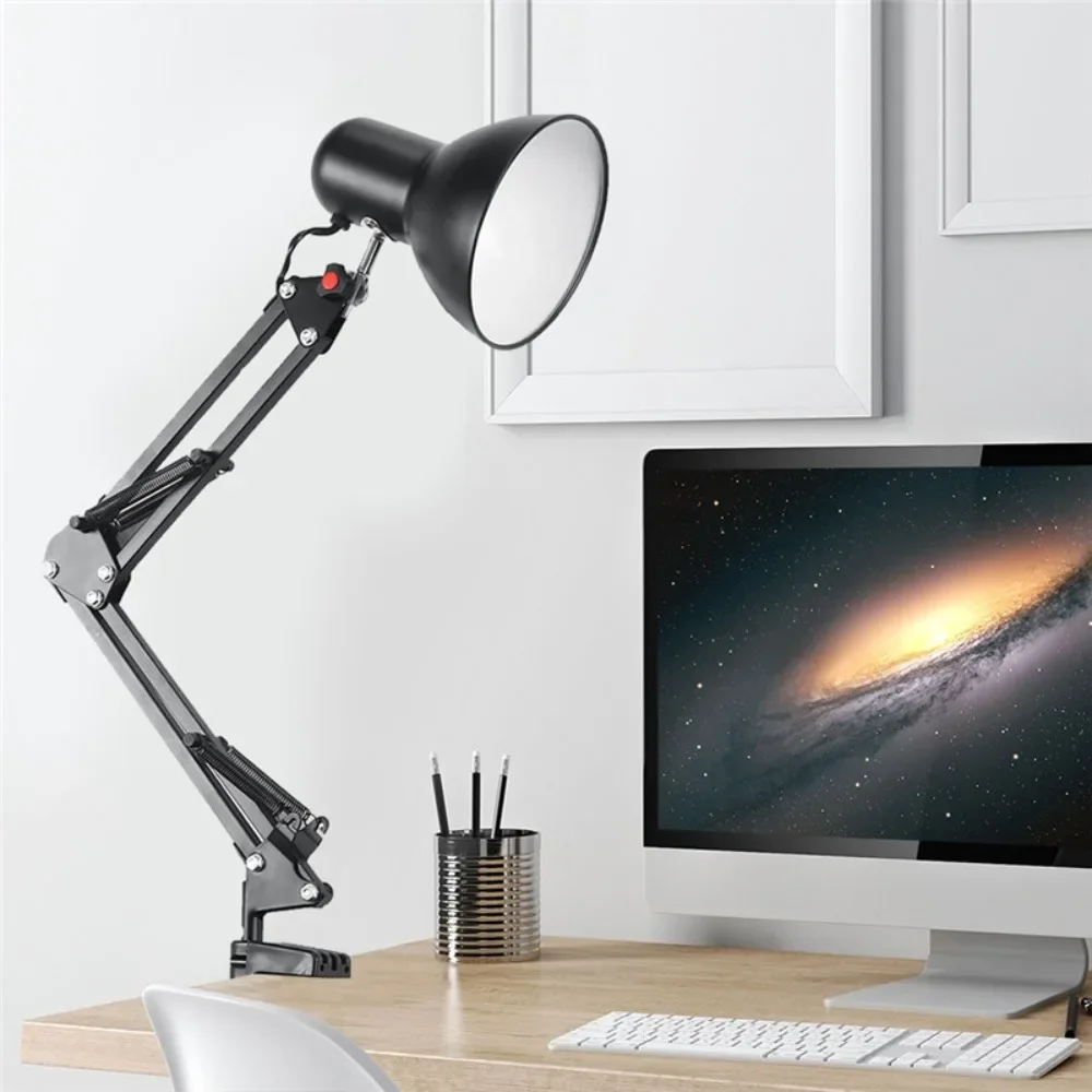 Swing Arm Desk Eye Protection Lamp with Rotatable Lamp Head and Clamp Mount Support  for Office / Home