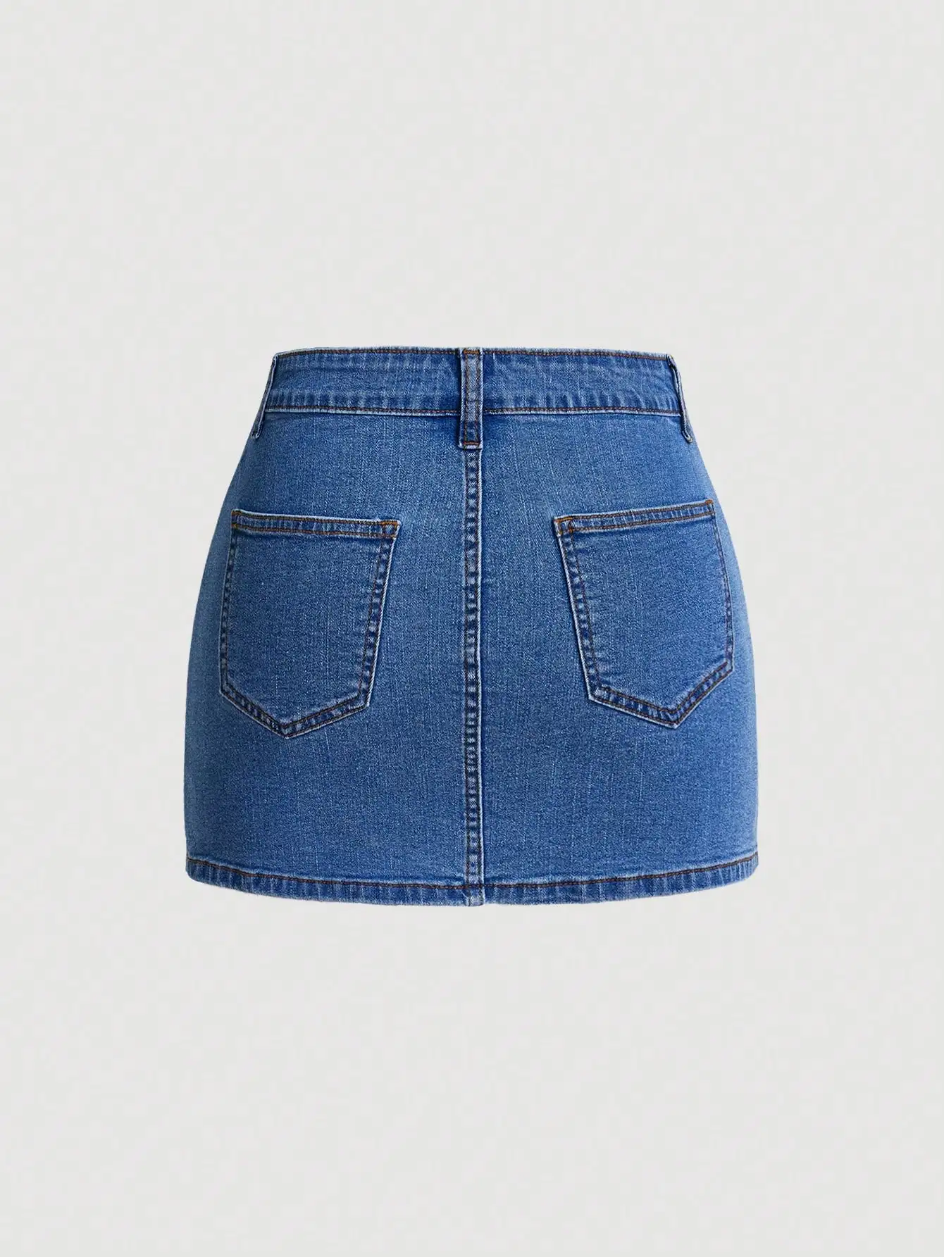 Jupe en jean courte pour femme, délavée, boutonnée sur le côté, avec ourlet asymétrique