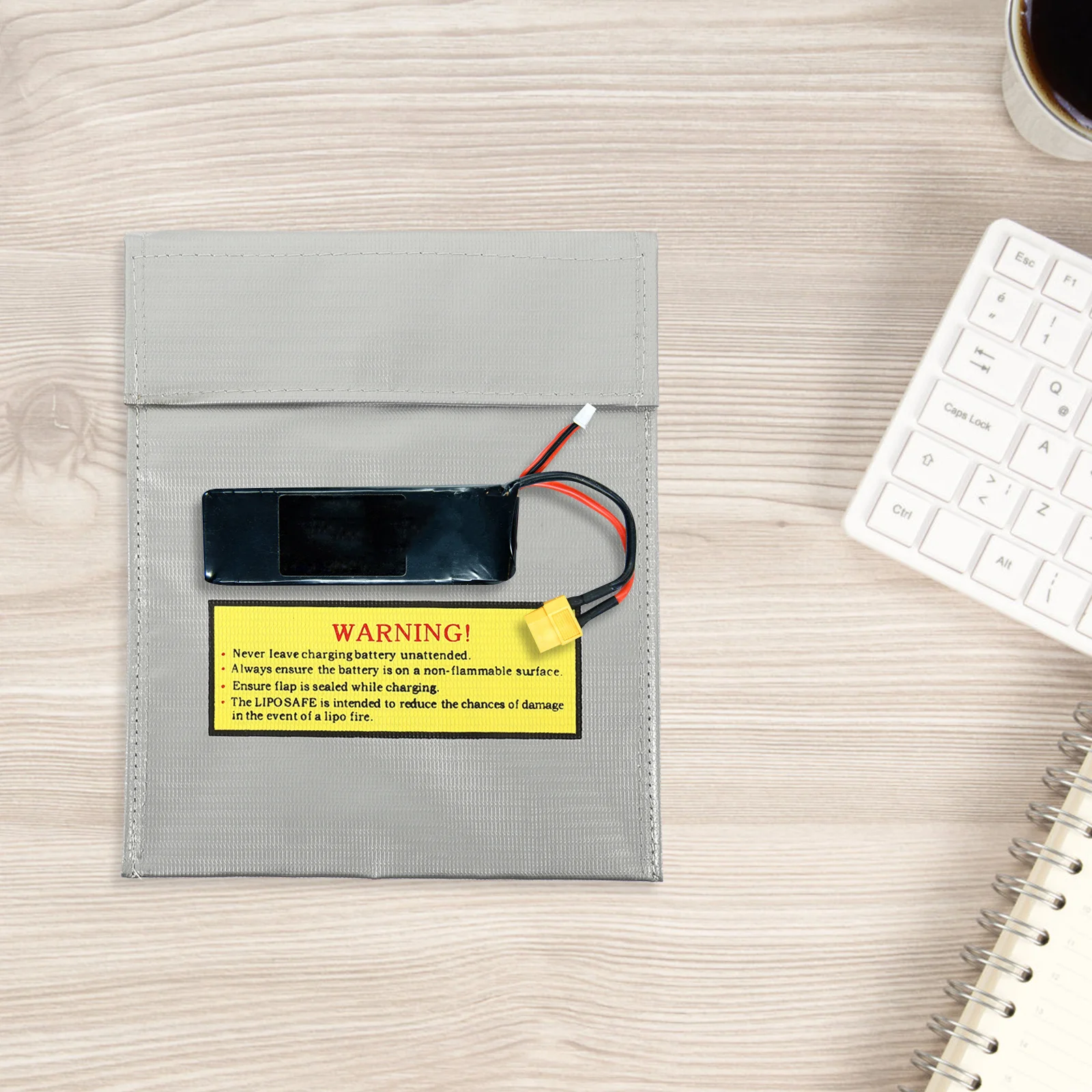 Sac de sécurité Lipo argenté 18x23cm, pochette de rangement de Charge en Fiber Durable ignifuge pour organisateur de Protection de Drone Rc