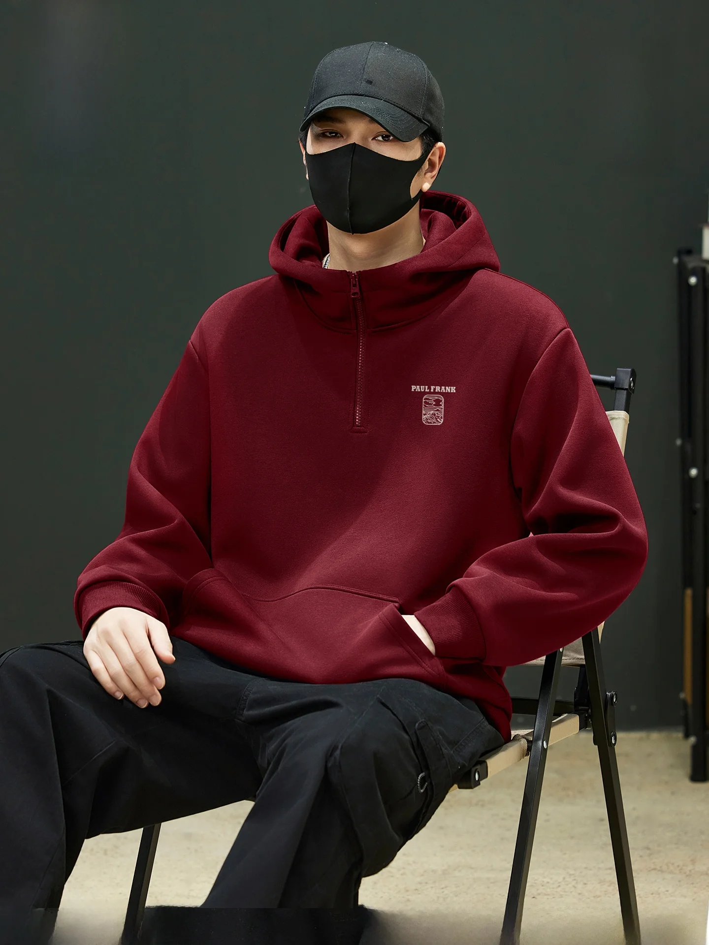 

f Zip Hoodie Men's Loose Fit Fce Lined Warmth Outerwear Casual Sle Long Sve Youth And Adult Sizes