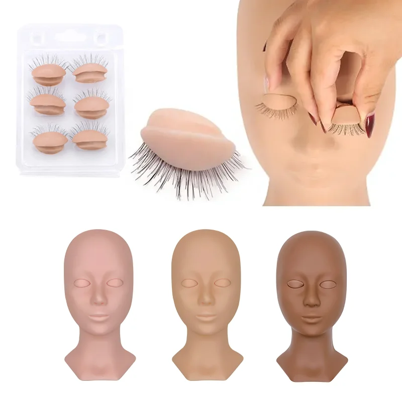 CNK Wholesale Silicone Eyelash Extension Practice Head Training Mannequin Detachable Eyelids For Eyelashes Grafting Makeup Model