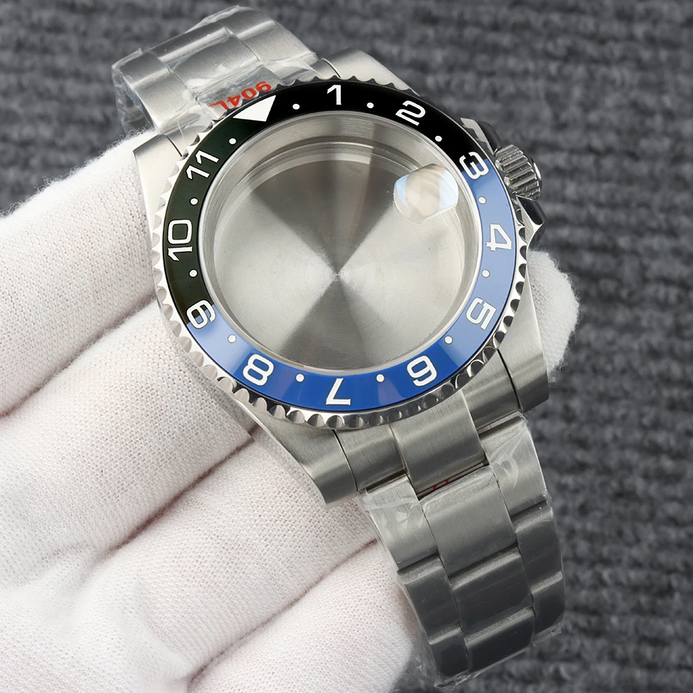 

Корпус часов для дайвинга 40 мм, браслет из сапфирового стекла для GMT Seiko NH34 NH35 NH36 NH38, механизм из нержавеющей стали, браслет Oyster с матовой отделкой.