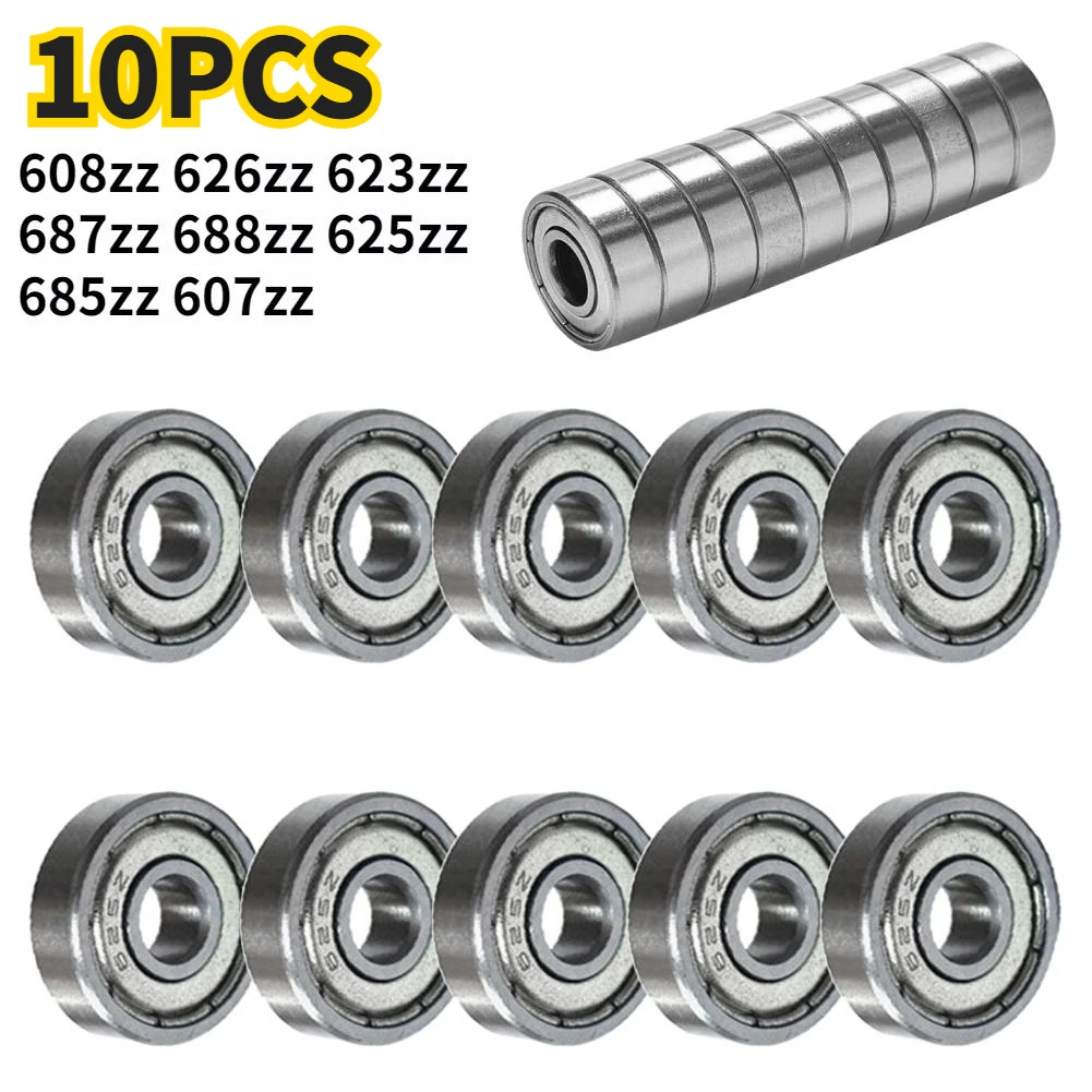 10 шт. 608ZZ 623ZZ 626ZZ 687ZZ 607ZZ радиальный шарикоподшипник из высокоуглеродистой стали миниатюрный подшипник шарикоподшипники