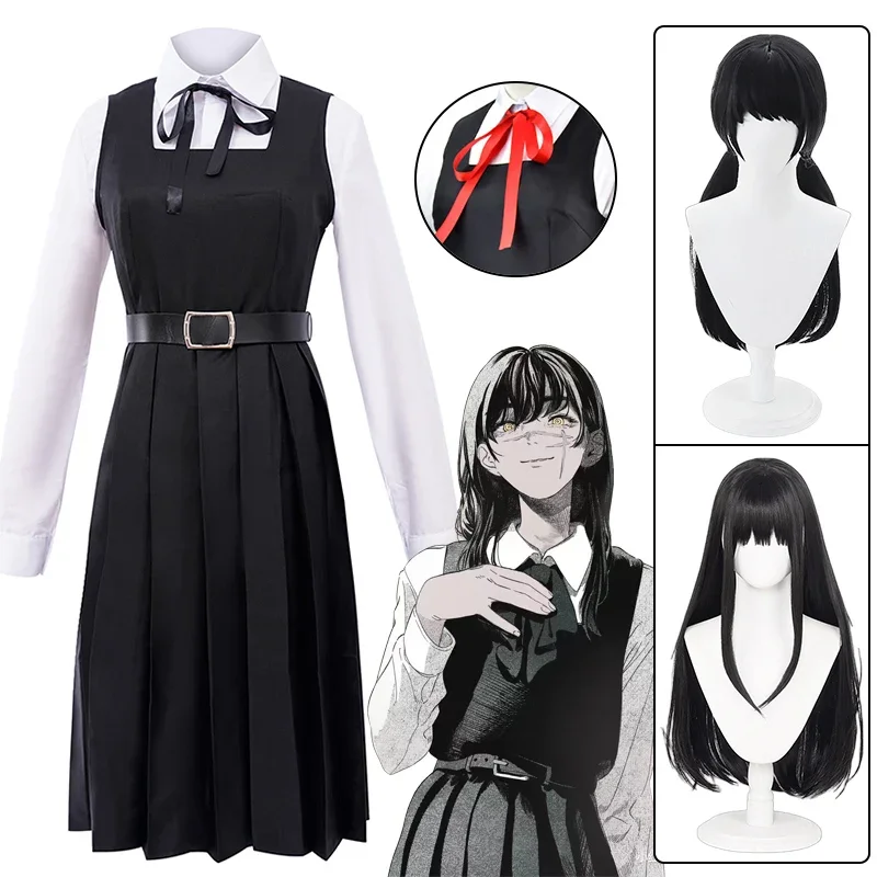 Anime Chainsaw Man Mitaka Asa Cosplay Costume, JK School Uniform, War SAFfur s, Accessoires trempés, Halloween Costumes pour femmes, RZ