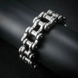 Biker Chain Bracelet for Men Stainless Steel Bracelet Link Chain Motorcycle Bicycle Style Bracelets Fashion Punk Bangles Jewelry