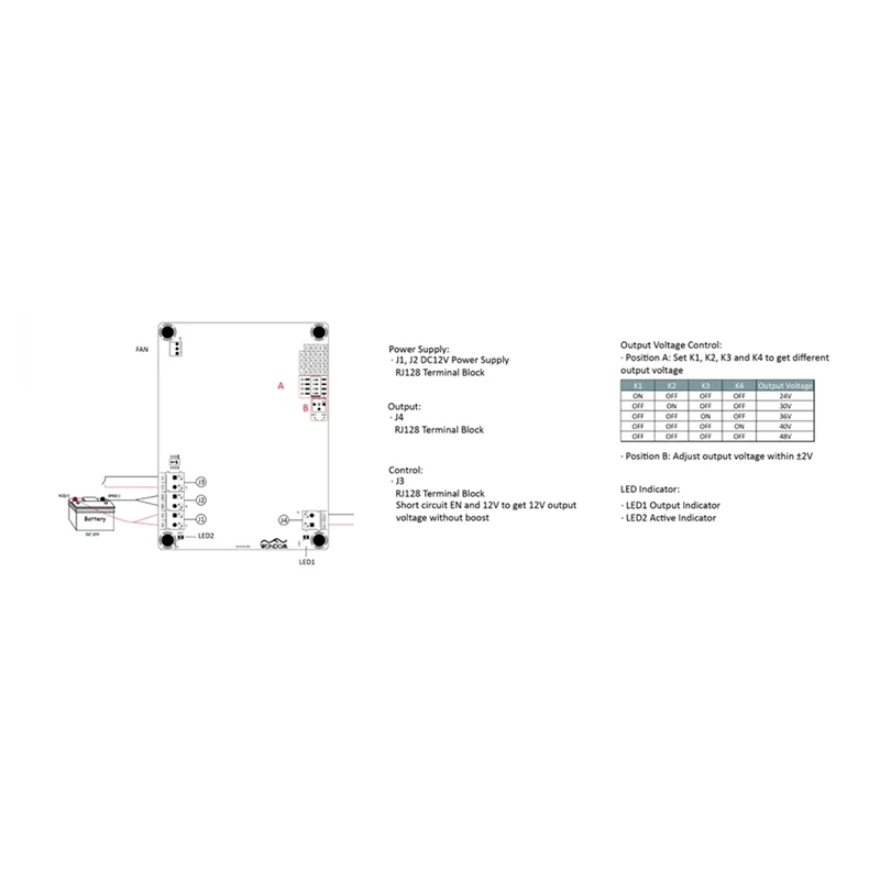 500W Boost Converter pour amplificateur audio dans DC12-27V de voiture Entrée DC24V 30V 36V 40V 48V DC à DC Alimentation