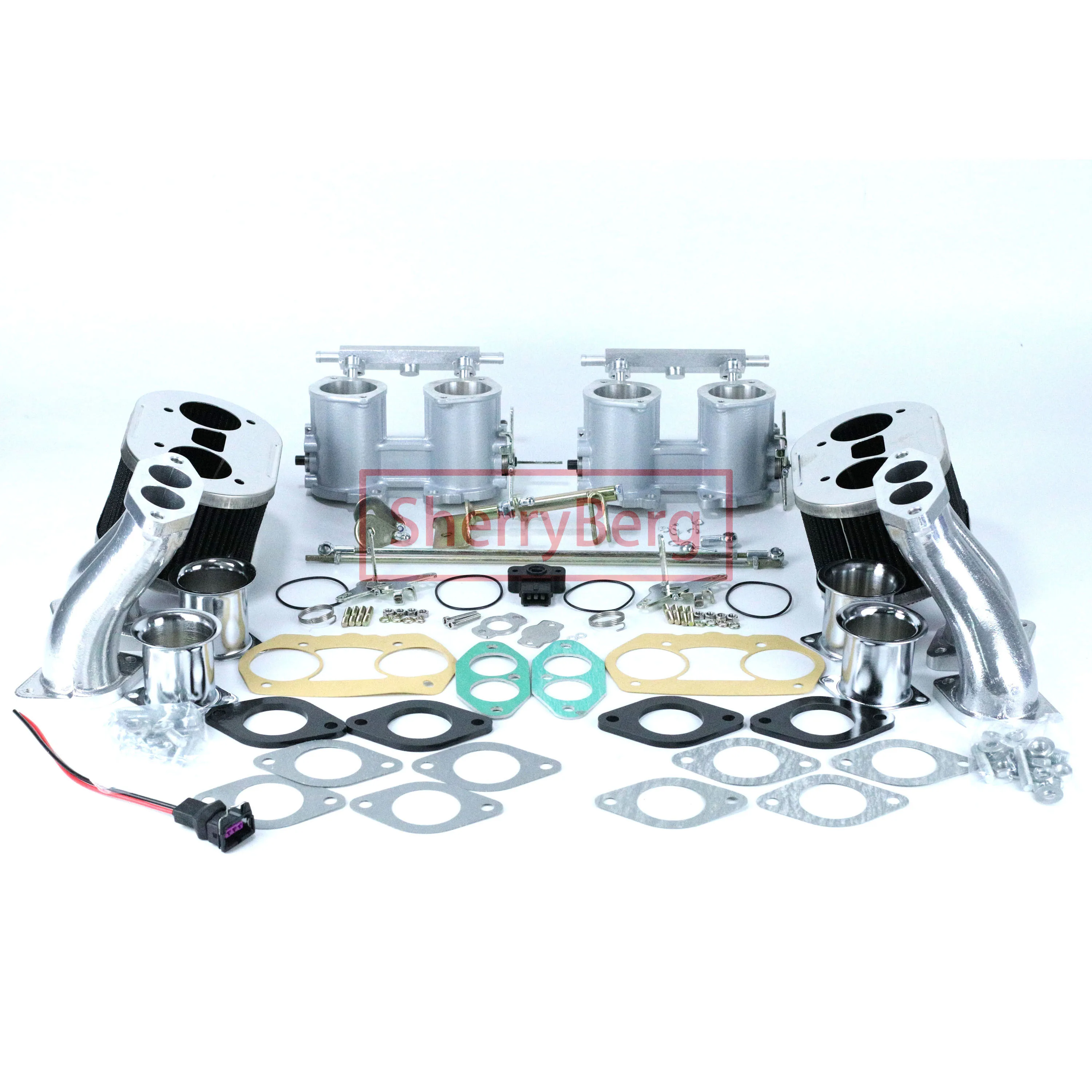 

SherryBerg Dual 45mm IDF 45idf Throttle Body Horns TPS + Air Filter Type One T1 Rep. For VW BUG Beetle Weber Delloroto EMPI KIT