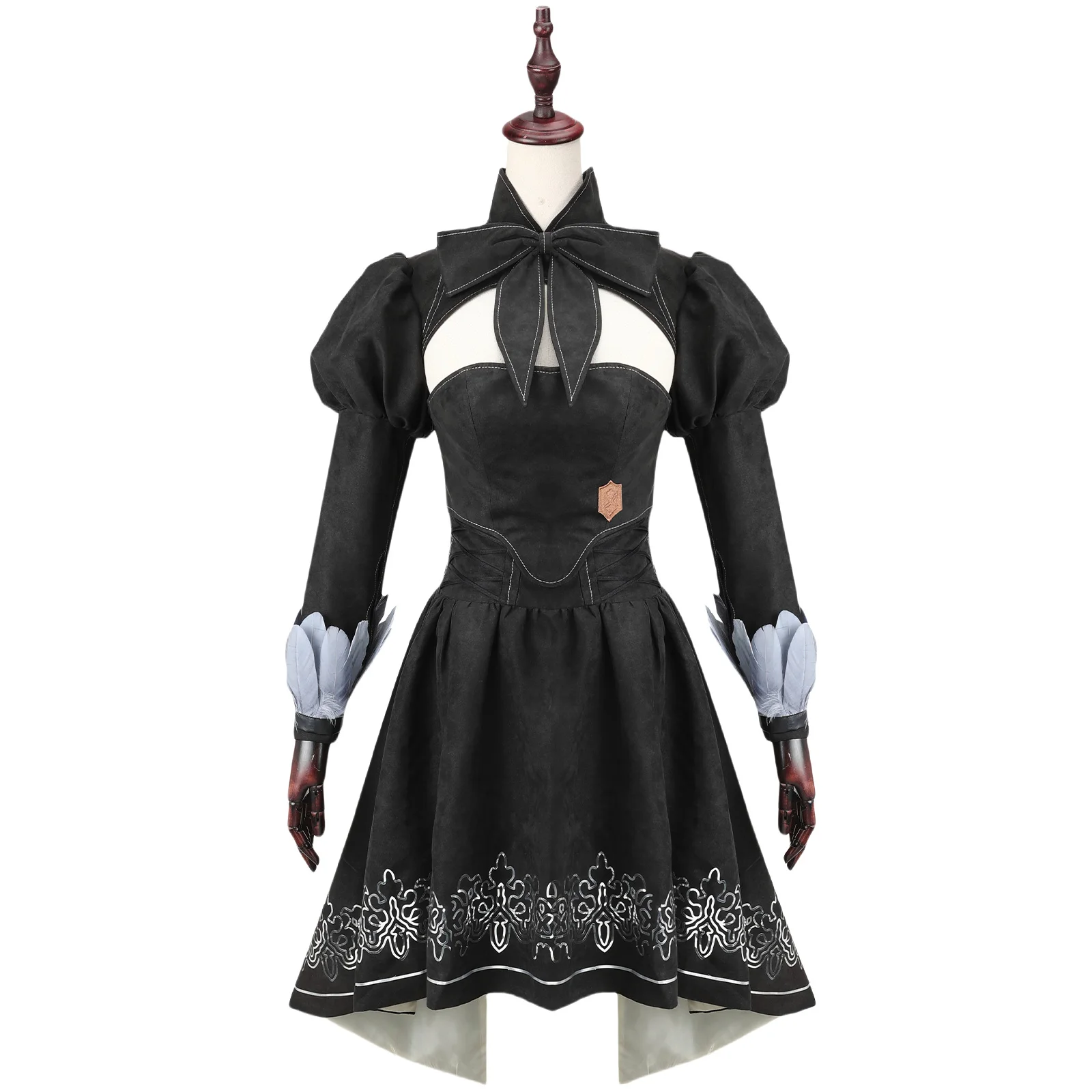 

FF14 Yorha Type-51 Jacket of Fending Female Cosplay Costume Black Dress Cosplay Costume Halloween Performance Costume
